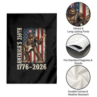 250 Years America Anniversary Garden Flag Patriotic Bigfoot Playing Guitar 4th Of July