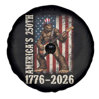 250 Years America Anniversary Spare Tire Cover Patriotic Bigfoot Playing Guitar 4th Of July