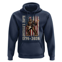 250 Years America Anniversary Hoodie Patriotic Bigfoot Playing Guitar 4th Of July