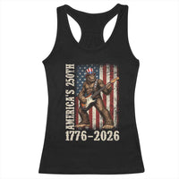 250 Years America Anniversary Racerback Tank Top Patriotic Bigfoot Playing Guitar 4th Of July