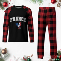 France Flag Gallic Rooster French National Pride Plaid Pajama Set