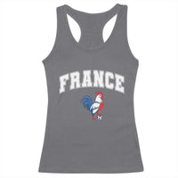 France Flag Gallic Rooster French National Pride Racerback Tank Top