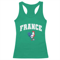 France Flag Gallic Rooster French National Pride Racerback Tank Top