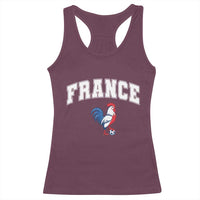 France Flag Gallic Rooster French National Pride Racerback Tank Top