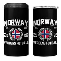 Norway Soccer Football Fan 2026 Norwegian Flag 4 in 1 Can Cooler Tumbler