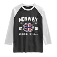 Norway Soccer Football Fan 2026 Norwegian Flag Raglan Shirt