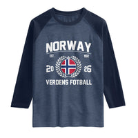 Norway Soccer Football Fan 2026 Norwegian Flag Raglan Shirt