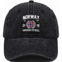 Norway Soccer Football Fan 2026 Norwegian Flag Washed Cotton Baseball Cap