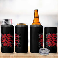 England Flag Lion Symbol English Pride 4 in 1 Can Cooler Tumbler