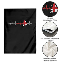 England Heartbeat EKG English Flag Map Garden Flag