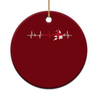 England Heartbeat EKG English Flag Map Ceramic Ornament