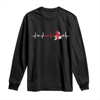 England Heartbeat EKG English Flag Map Long Sleeve Shirt