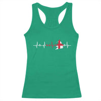 England Heartbeat EKG English Flag Map Racerback Tank Top