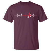 England Heartbeat EKG English Flag Map T Shirt
