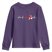 England Heartbeat EKG English Flag Map Youth Sweatshirt