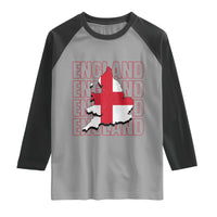 England Map St George's Cross English Roots Raglan Shirt