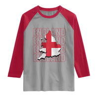 England Map St George's Cross English Roots Raglan Shirt