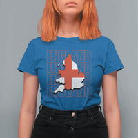 England Map St George's Cross English Roots T Shirt For Women