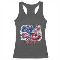 USA Soccer Fan American Flag Racerback Tank Top