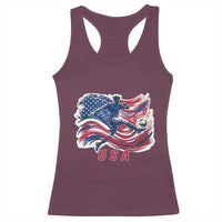 USA Soccer Fan American Flag Racerback Tank Top