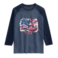 USA Soccer Fan American Flag Raglan Shirt