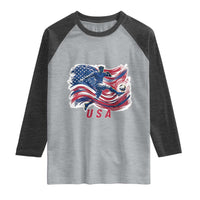 USA Soccer Fan American Flag Raglan Shirt