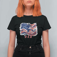 USA Soccer Fan American Flag T Shirt For Women