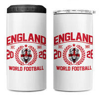 England Football Flag 4 in 1 Can Cooler Tumbler Lion St George Cross Soccer Fan Patriotic