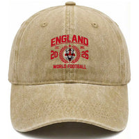 England Football Flag Washed Cotton Baseball Cap Lion St George Cross Soccer Fan Patriotic
