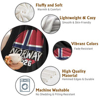Norway 2026 Soccer Football Fan Norwegian Flag Throw Blanket