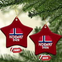 Norway 2026 Soccer Football Fan Norwegian Flag Ceramic Ornament