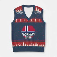 Norway 2026 Soccer Football Fan Norwegian Flag V-Neck Knit Sweater Vest