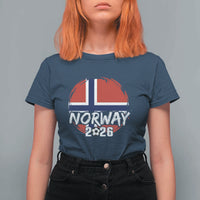 Norway 2026 Soccer Football Fan Norwegian Flag T Shirt For Women