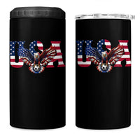 USA Soccer Eagle American Flag Fan 4 in 1 Can Cooler Tumbler