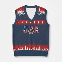 USA Soccer Eagle American Flag Fan V-Neck Knit Sweater Vest