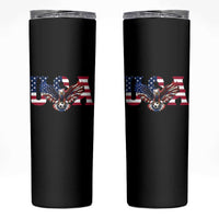 USA Soccer Eagle American Flag Fan Skinny Tumbler