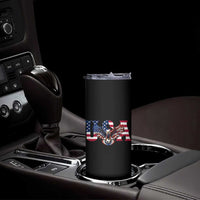 USA Soccer Eagle American Flag Fan Skinny Tumbler
