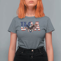 USA Soccer Eagle American Flag Fan T Shirt For Women