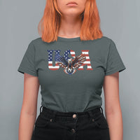 USA Soccer Eagle American Flag Fan T Shirt For Women