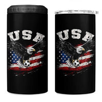 USA Soccer Bald Eagle American Flag Vintage 4 in 1 Can Cooler Tumbler