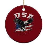 USA Soccer Bald Eagle American Flag Vintage Ceramic Ornament