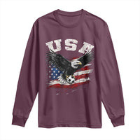 USA Soccer Bald Eagle American Flag Vintage Long Sleeve Shirt