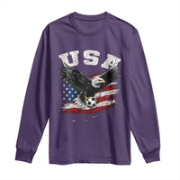 USA Soccer Bald Eagle American Flag Vintage Long Sleeve Shirt