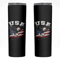 USA Soccer Bald Eagle American Flag Vintage Skinny Tumbler