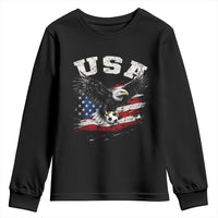 USA Soccer Bald Eagle American Flag Vintage Youth Sweatshirt
