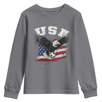USA Soccer Bald Eagle American Flag Vintage Youth Sweatshirt