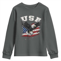 USA Soccer Bald Eagle American Flag Vintage Youth Sweatshirt