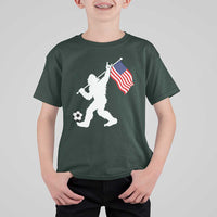 USA Soccer Bigfoot American Flag Fan T Shirt For Kid
