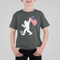 USA Soccer Bigfoot American Flag Fan T Shirt For Kid