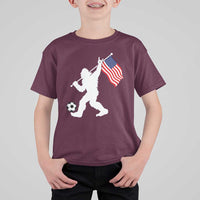 USA Soccer Bigfoot American Flag Fan T Shirt For Kid